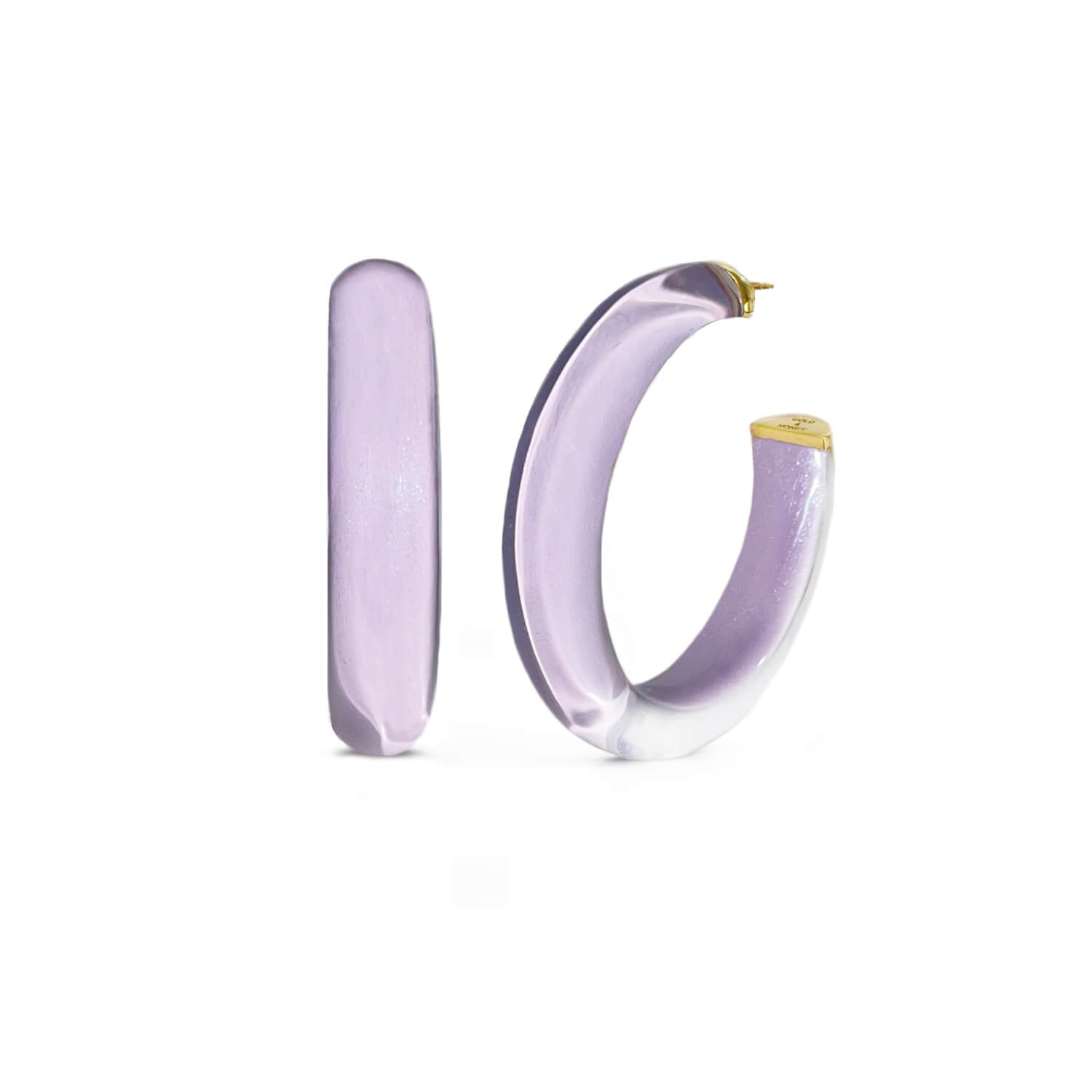 pastel purple lavender illusion hoop earrings