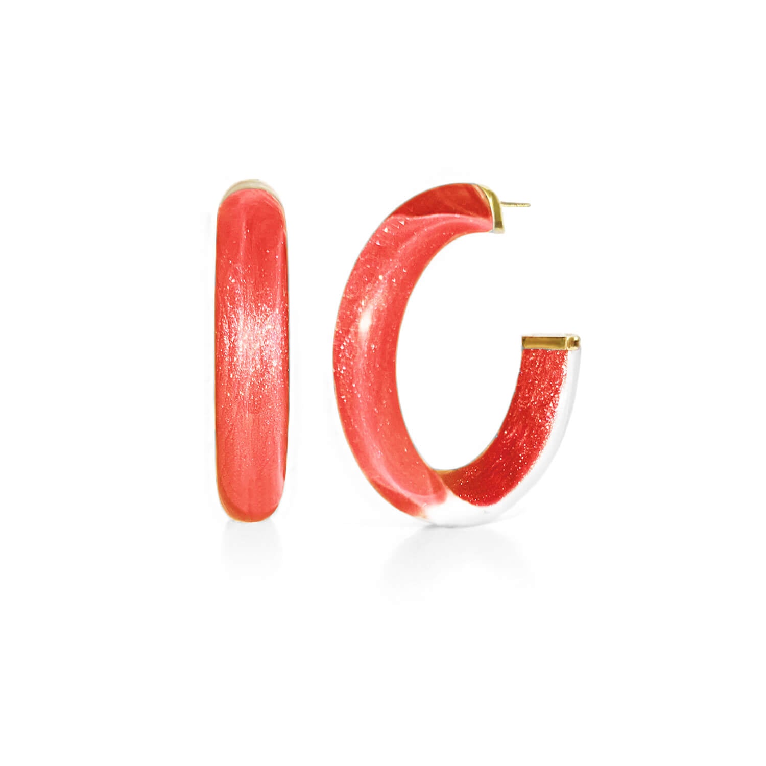 watermelon red illusion hoops with glitter