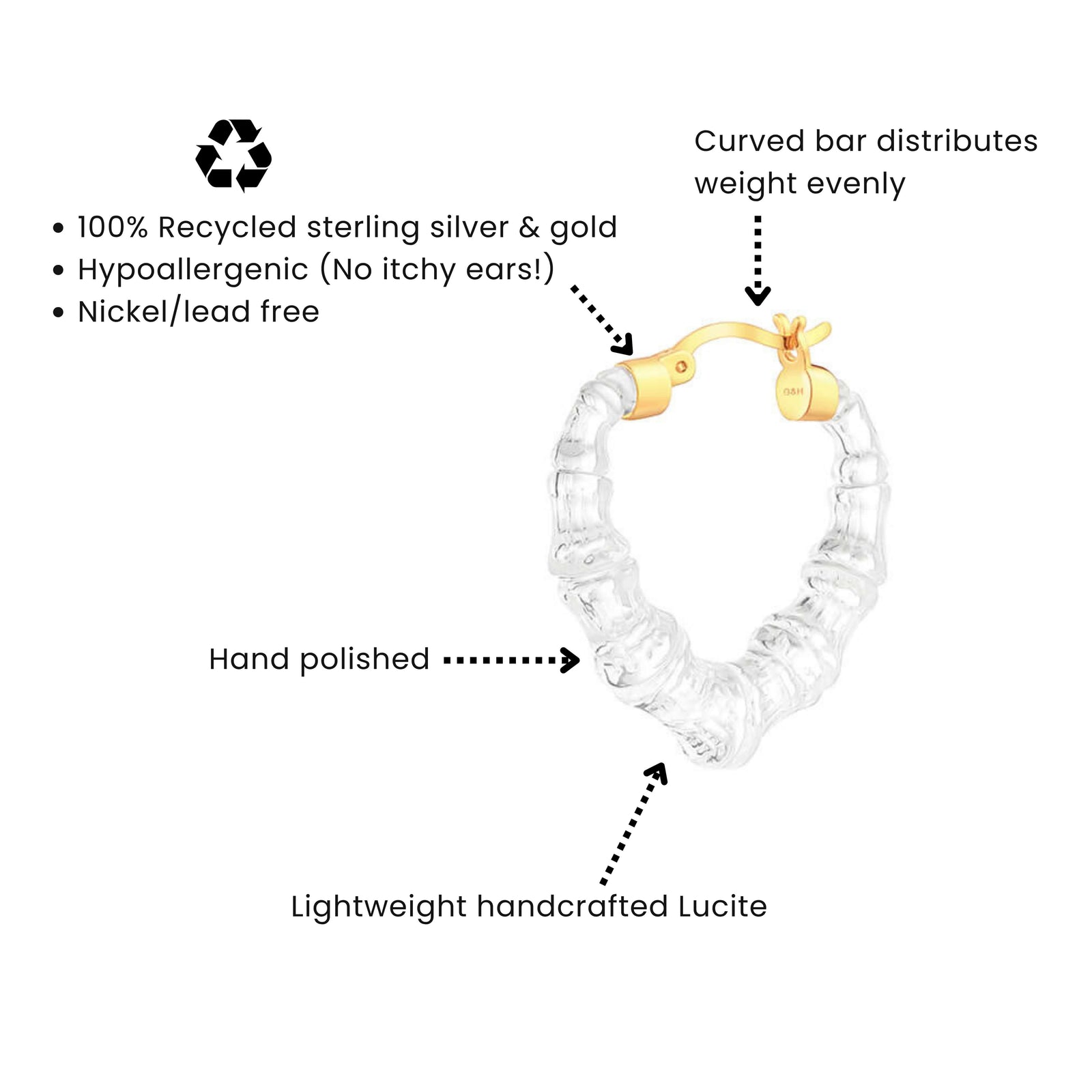 Mini Heart Bamboo Hoop Earrings