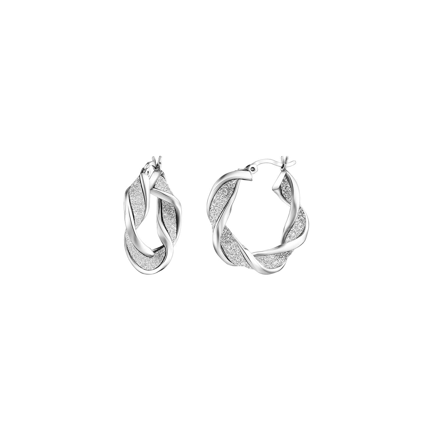 silver glitter hoop earrings