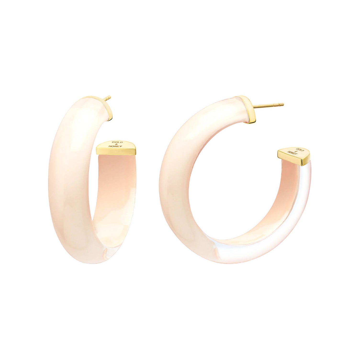 Additional view of Medium Illusion Lucite Hoop Earrings
