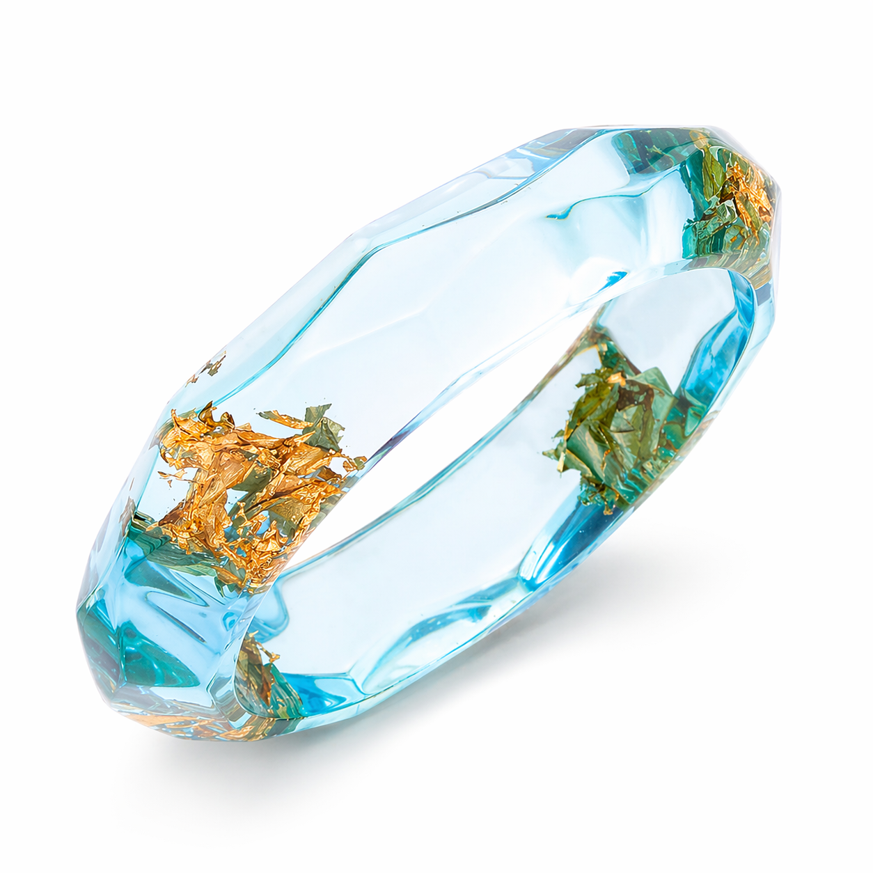 SAMPLE SALE - Wide Slip On Faceted Bangle