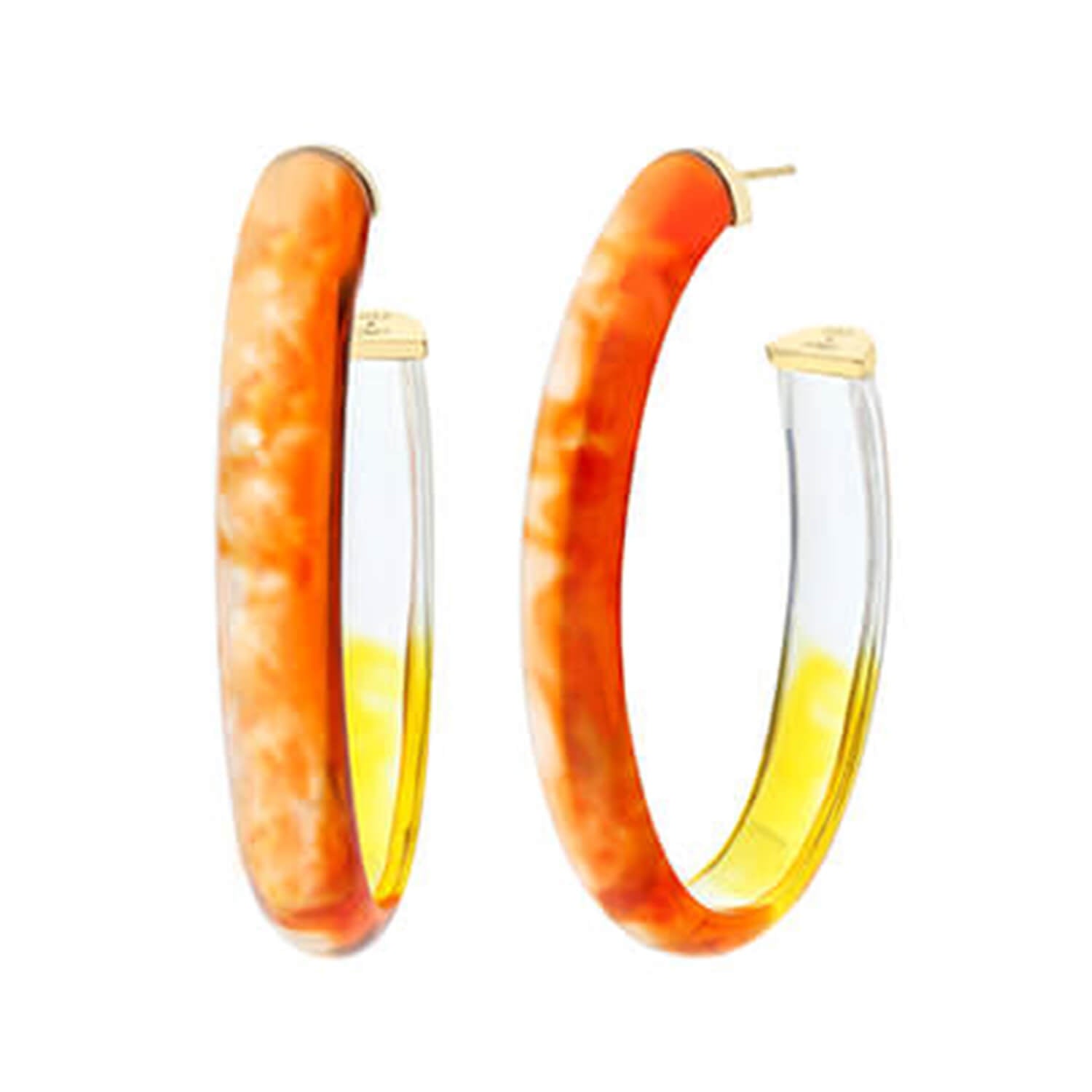 Additional view of XL Oval Tie Dye Lucite Hoop Earrings - GAME DAY