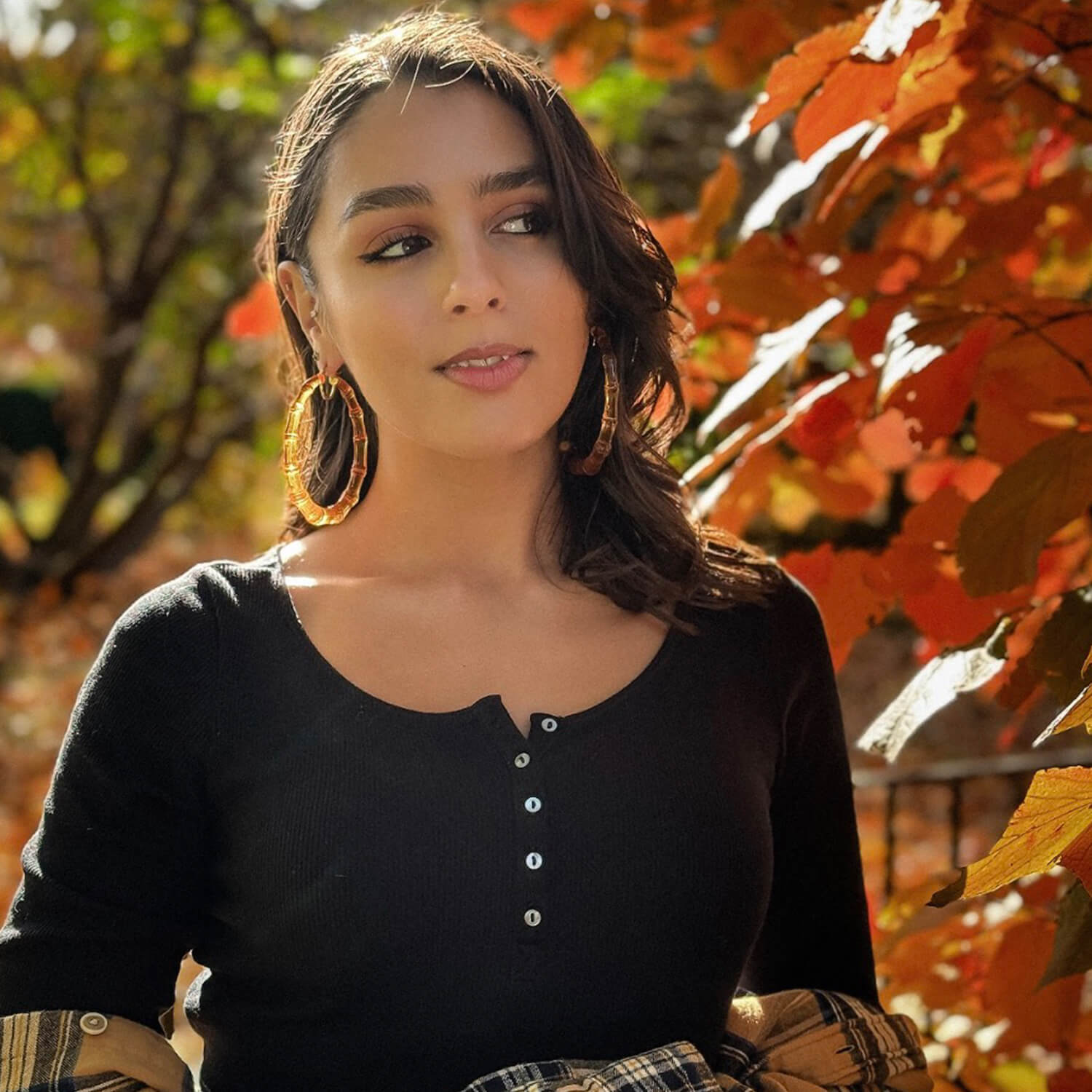 large bamboo hoops in honey gold