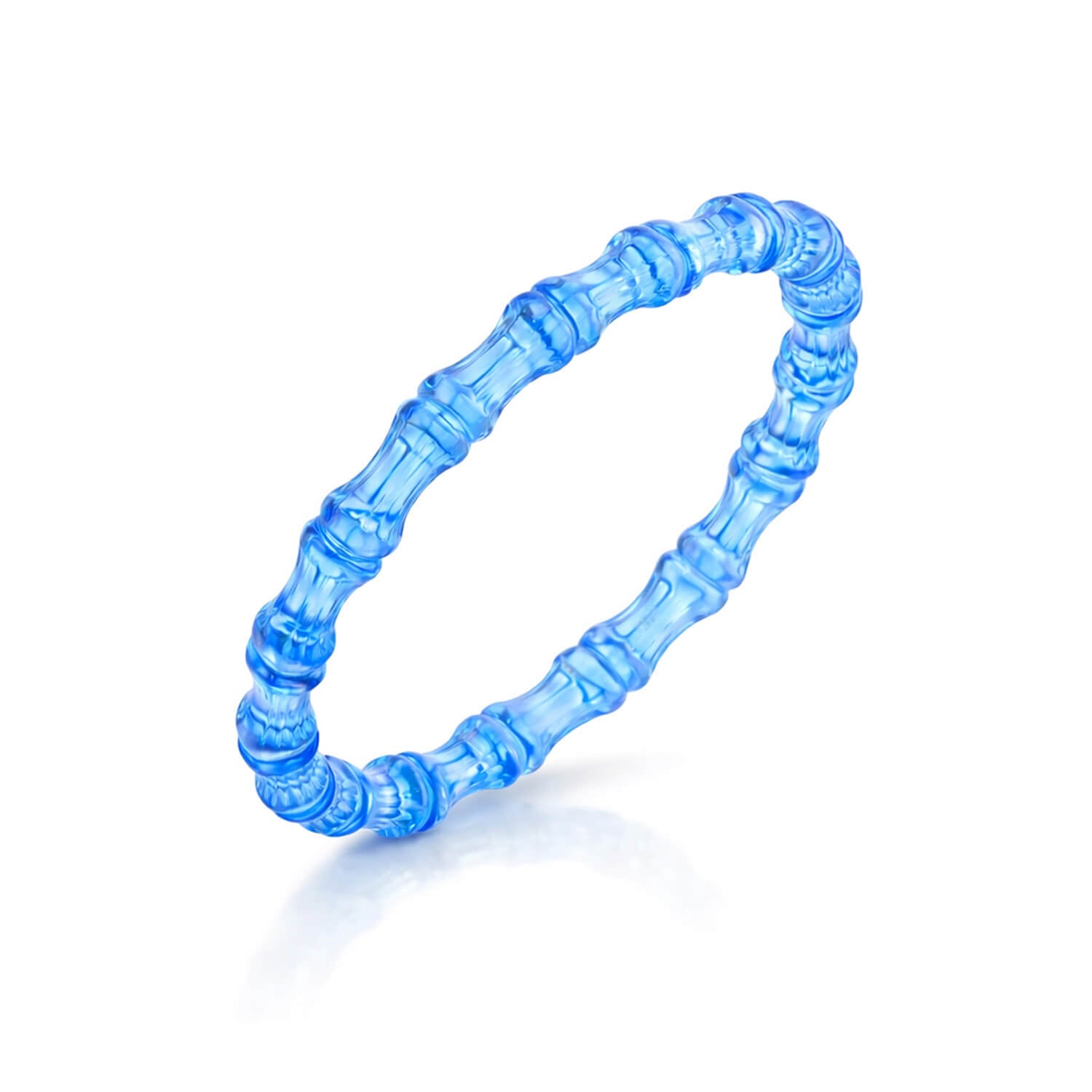Blue textured bracelet on a white background