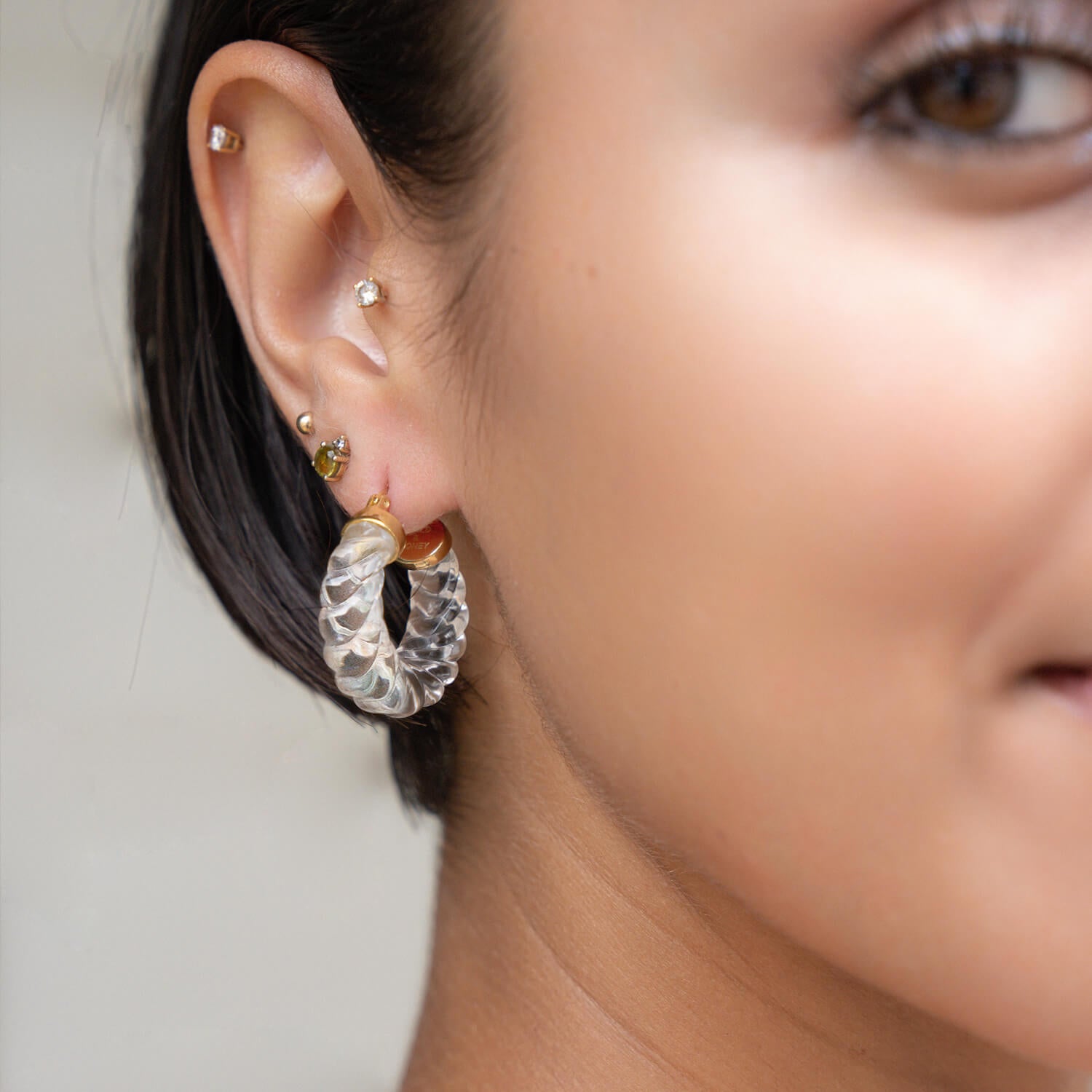 Clear Chunky Lucite Hoops