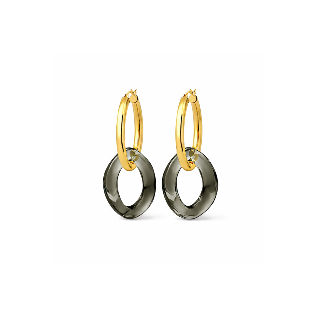 Lucite Curb Link Hoop Earrings