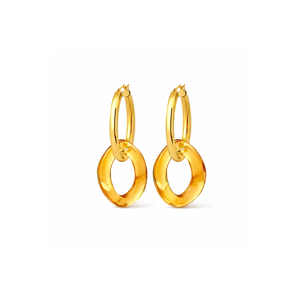 Lucite Curb Link Hoop Earrings