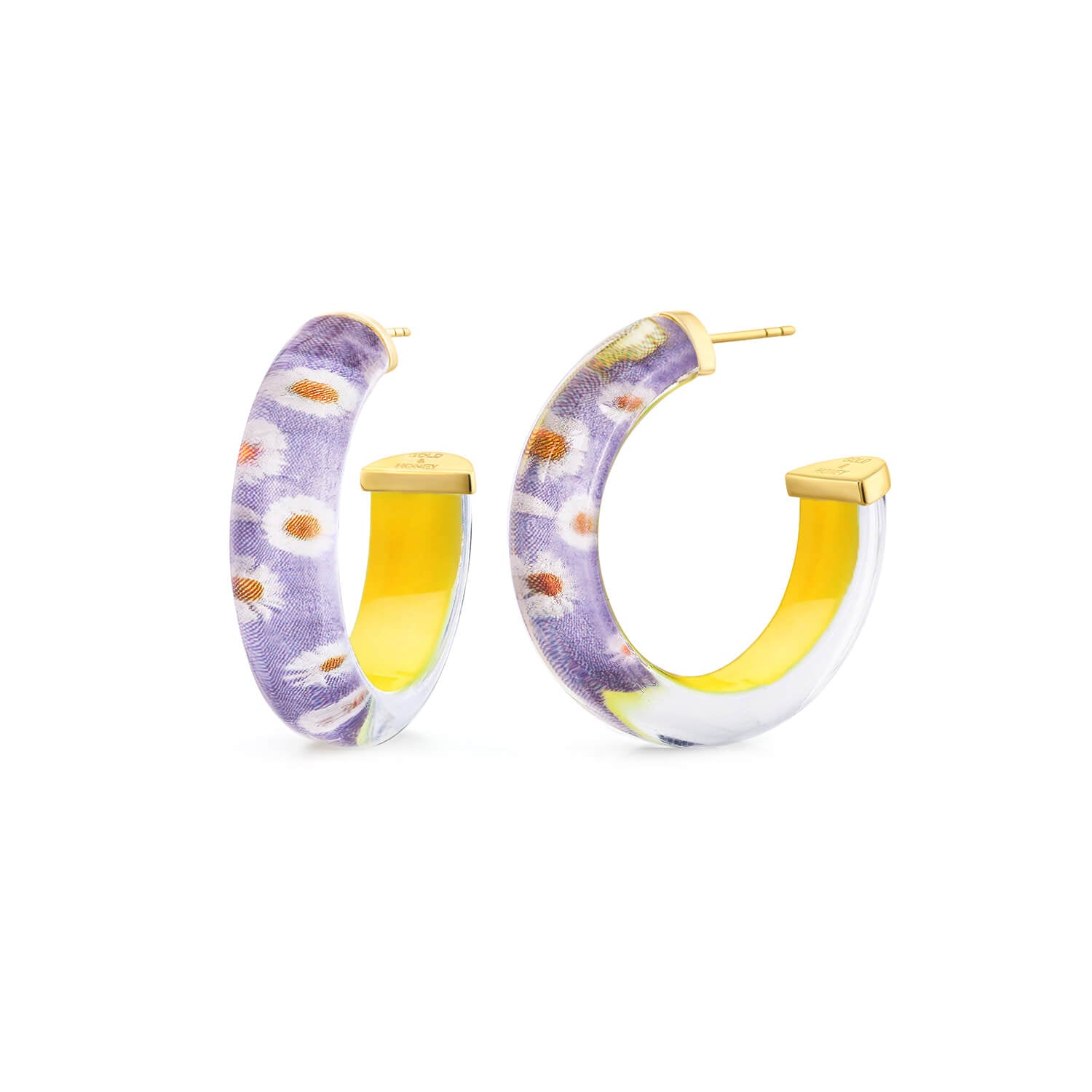 daisy flowers hoop earrings