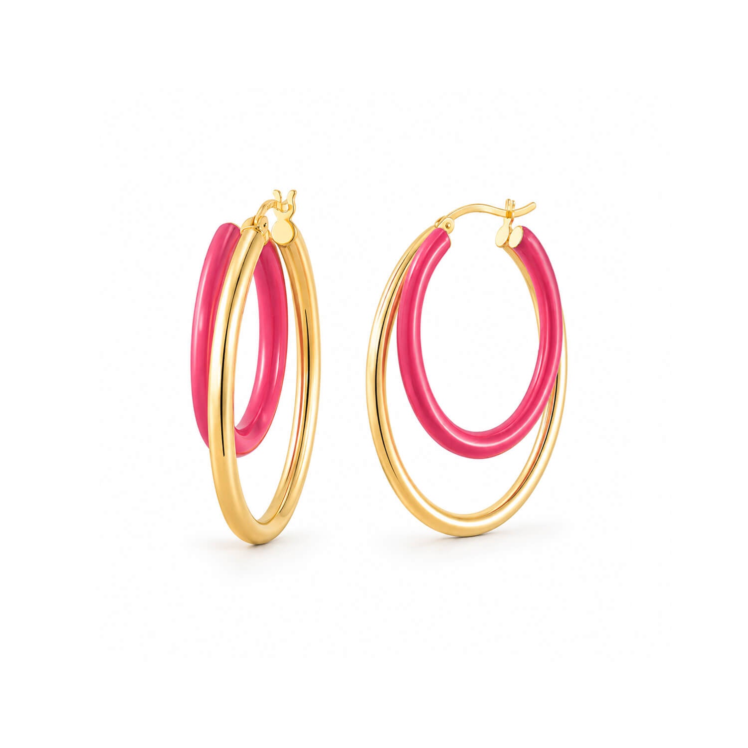 Additional view of Enamel Double Oval Hoop Earrings