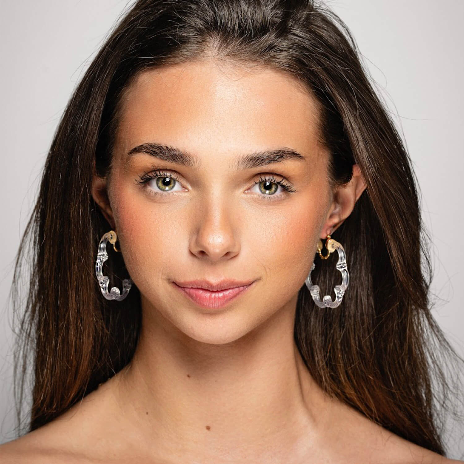 flower bamboo hoop earrings