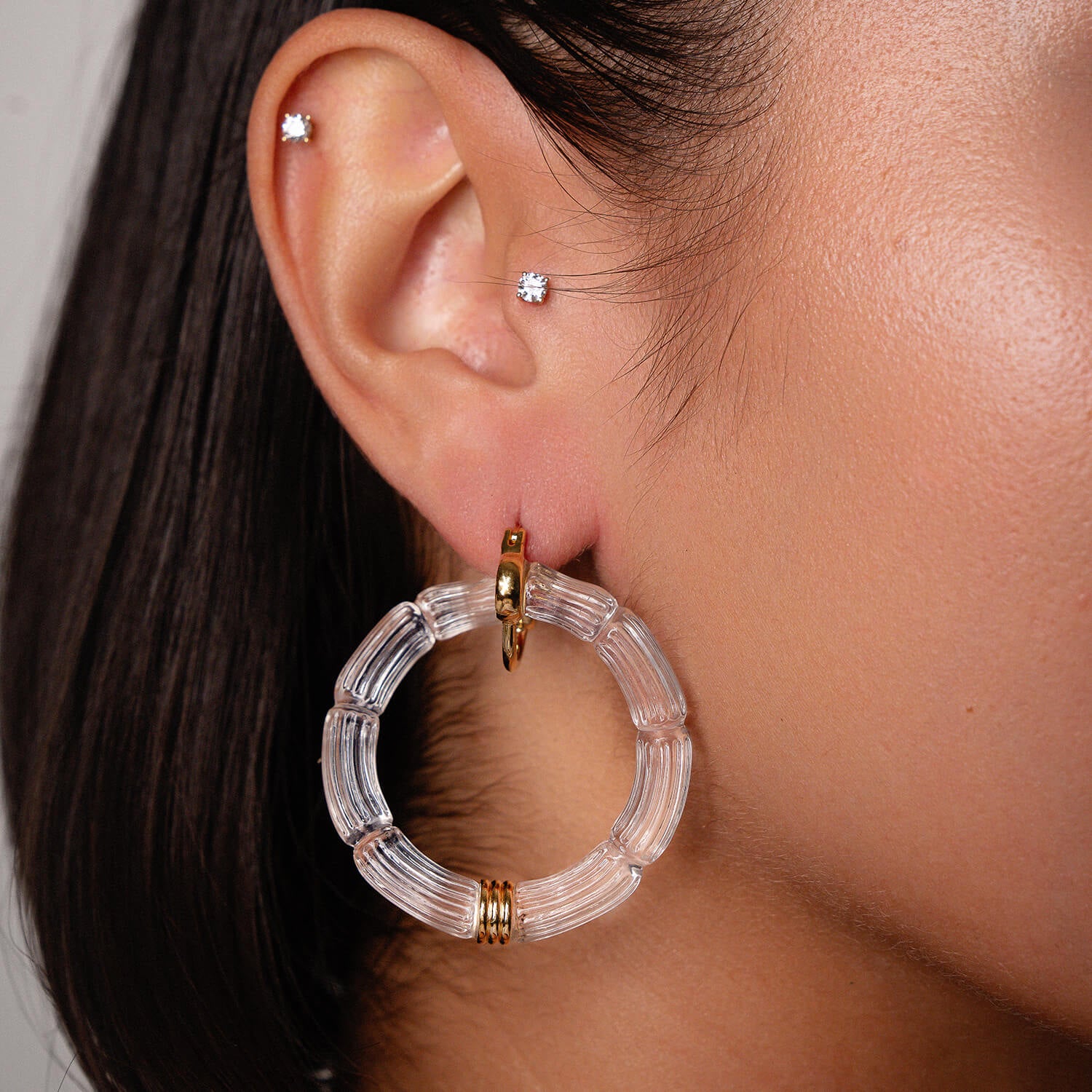 Round Gala Bamboo Hoop Earrings