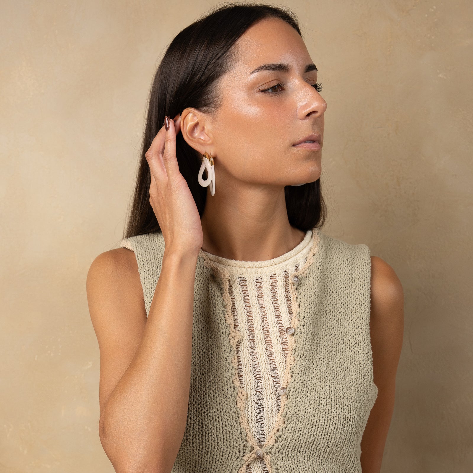 Classic Flat Lucite Birthstone Hoop Earrings
