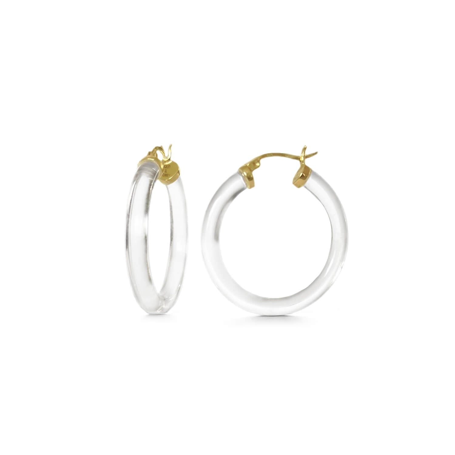 thin kate hoop earrings in clear