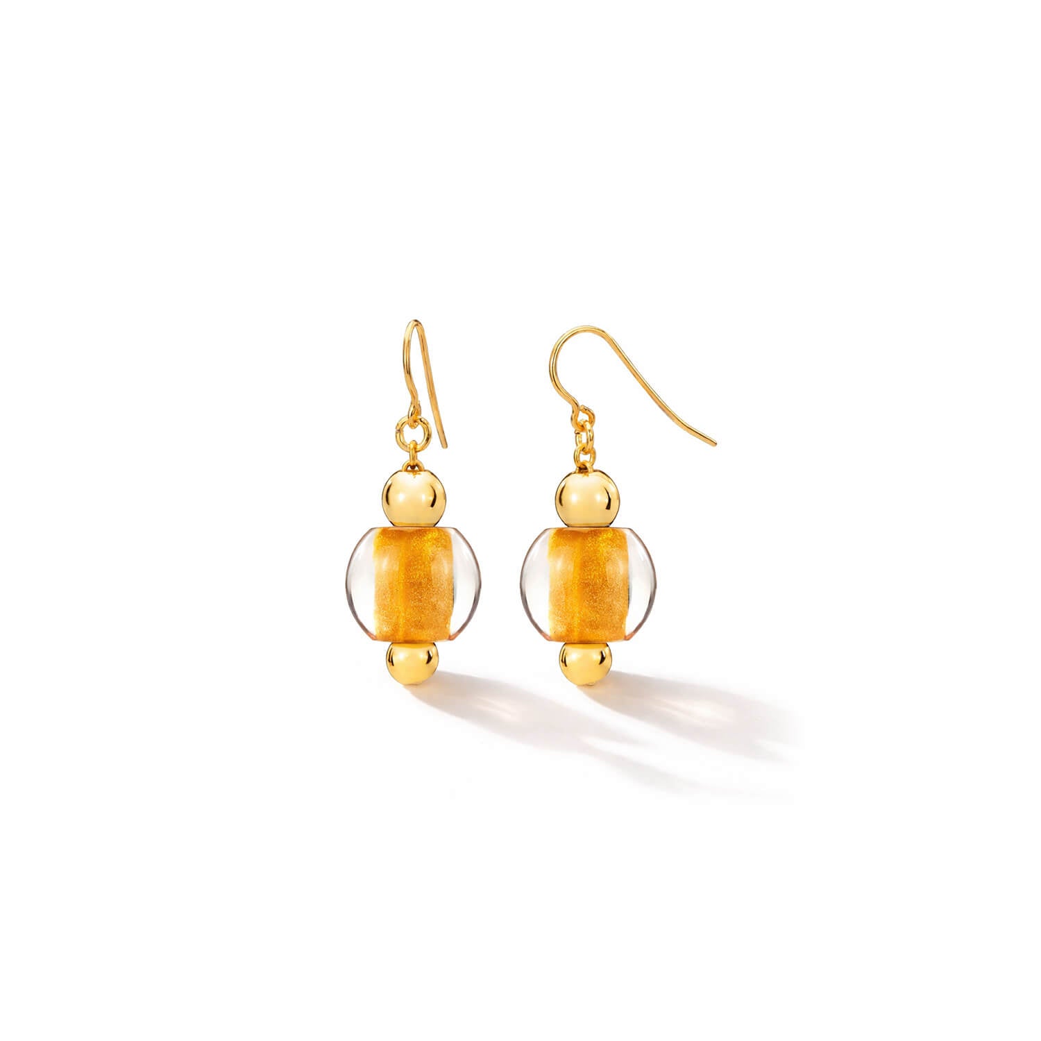 mini bead earring - golden nugget