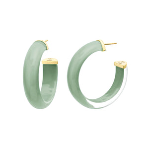 Small Illusion Lucite Hoop Earrings