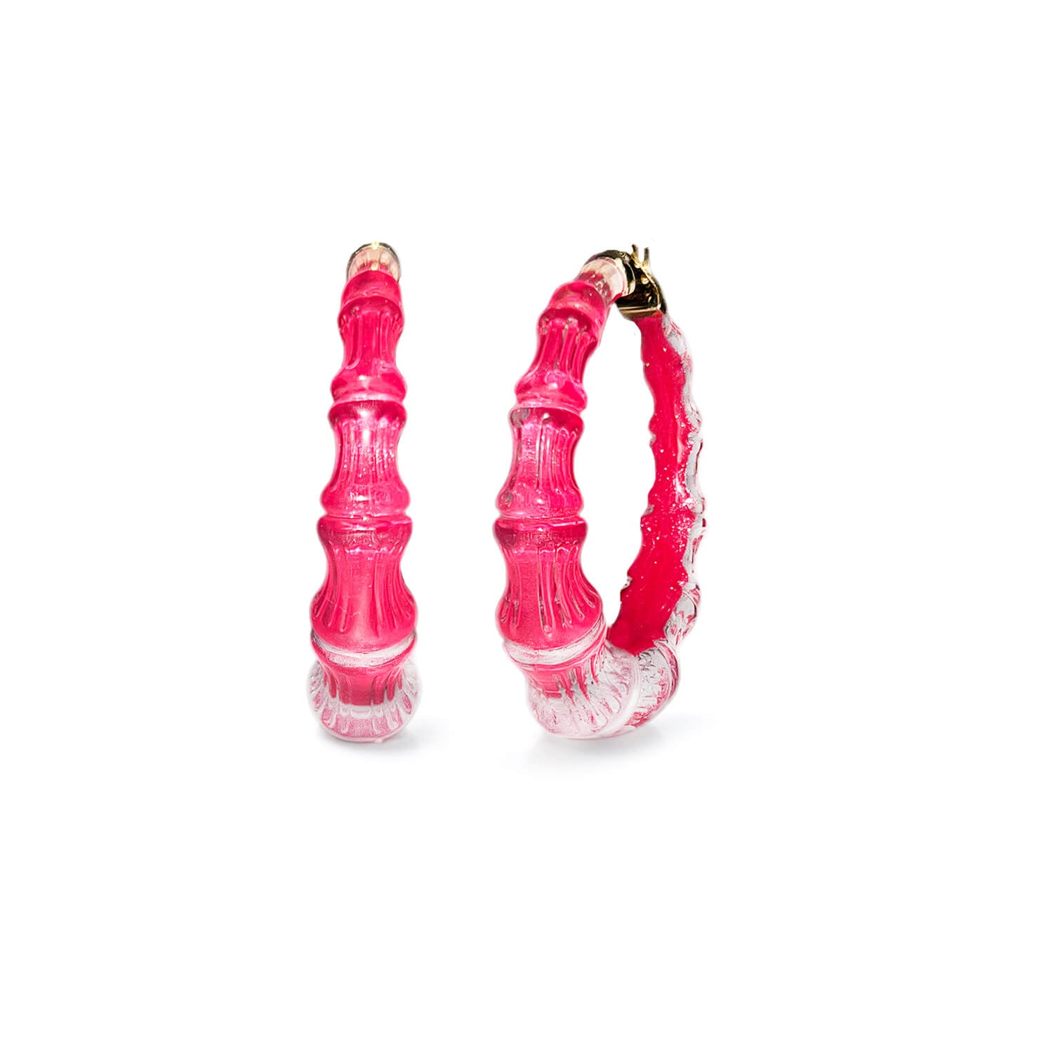 SAMPLE SALE - Bamboo Illusion Lucite Hoop Earrings