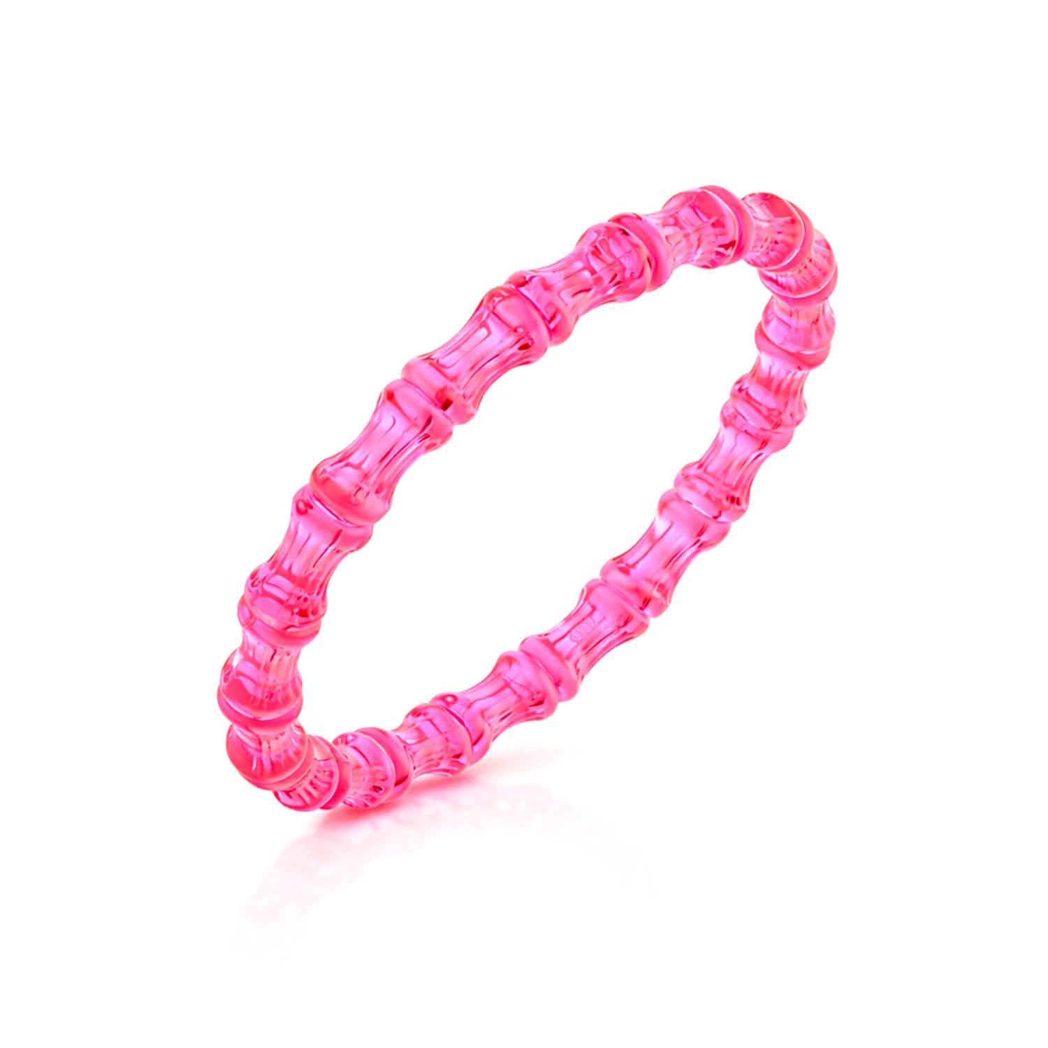 Pink textured bracelet on a white background