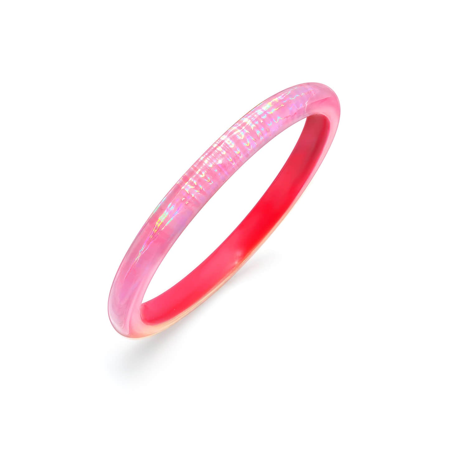 pink iridescent slip on bangle