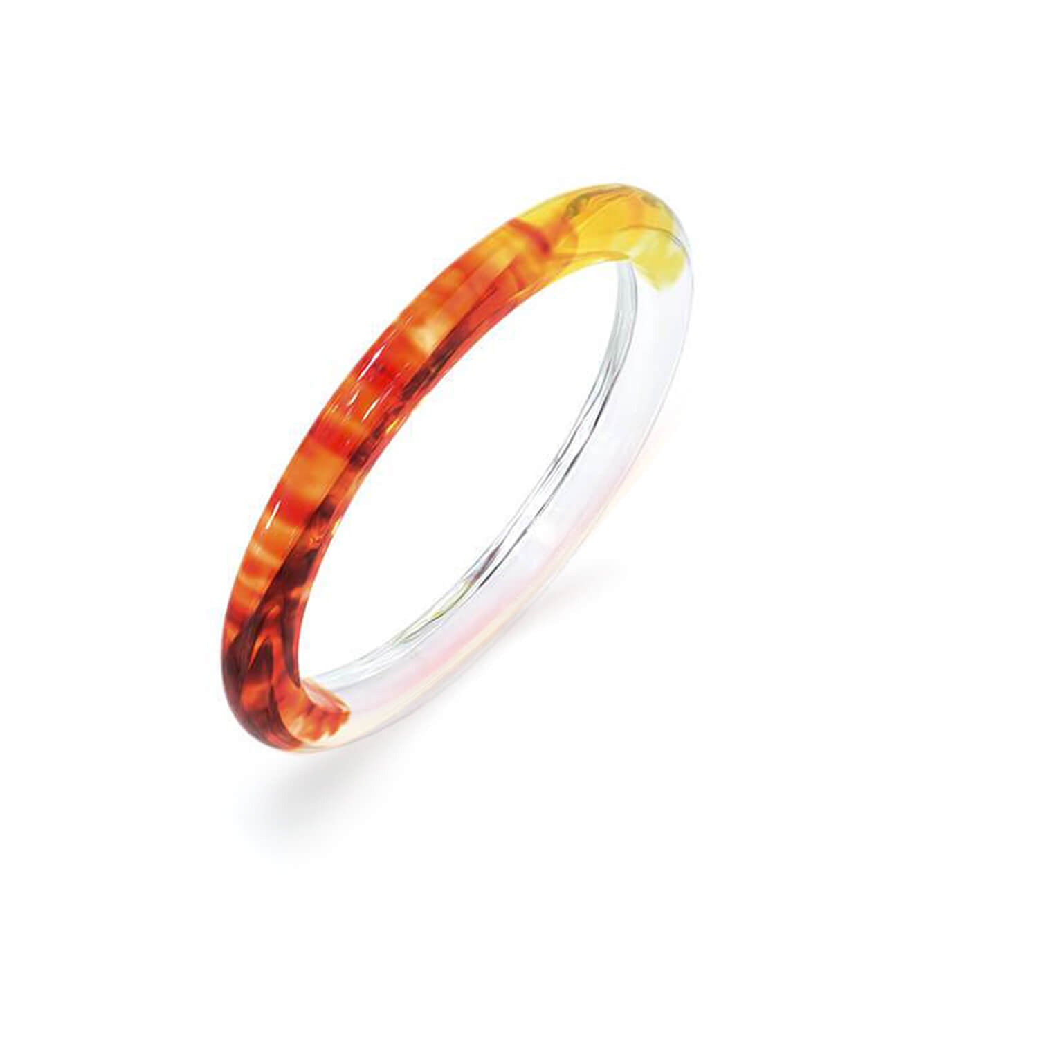 red and yellow tie dye bangle slip on bracelet