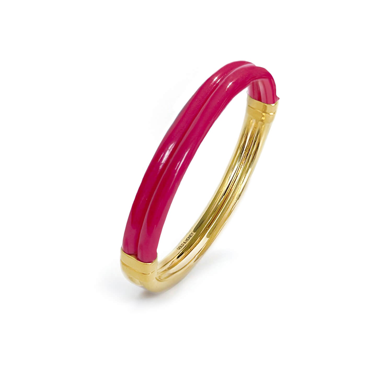 ridge bangle in pink and gold