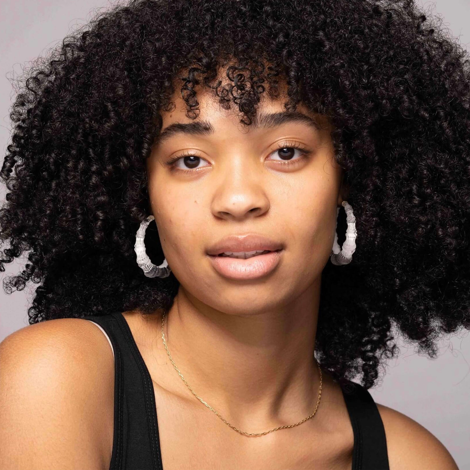 Dove White Lucite Bamboo Hoops