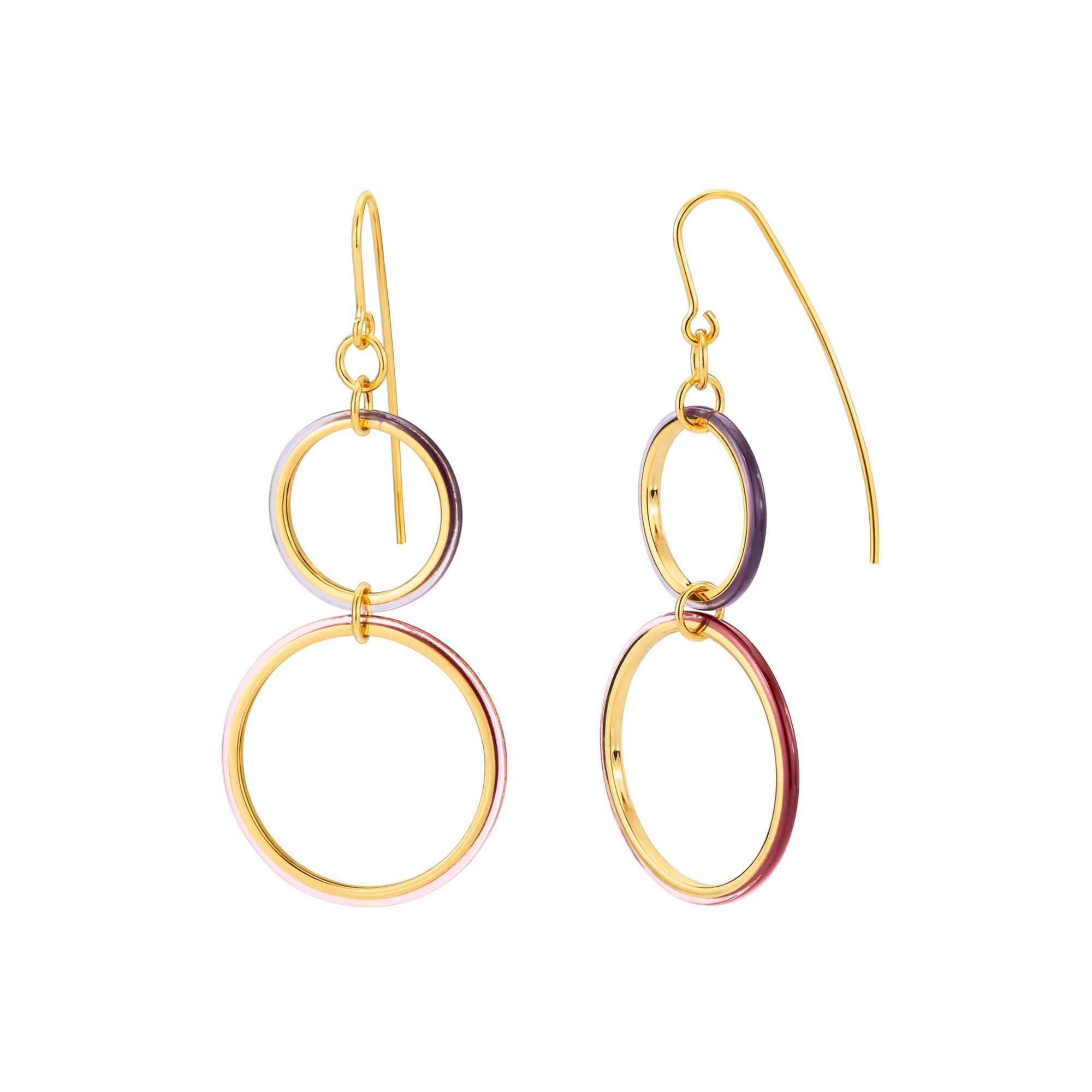 Thin Double Drop Lucite Earrings