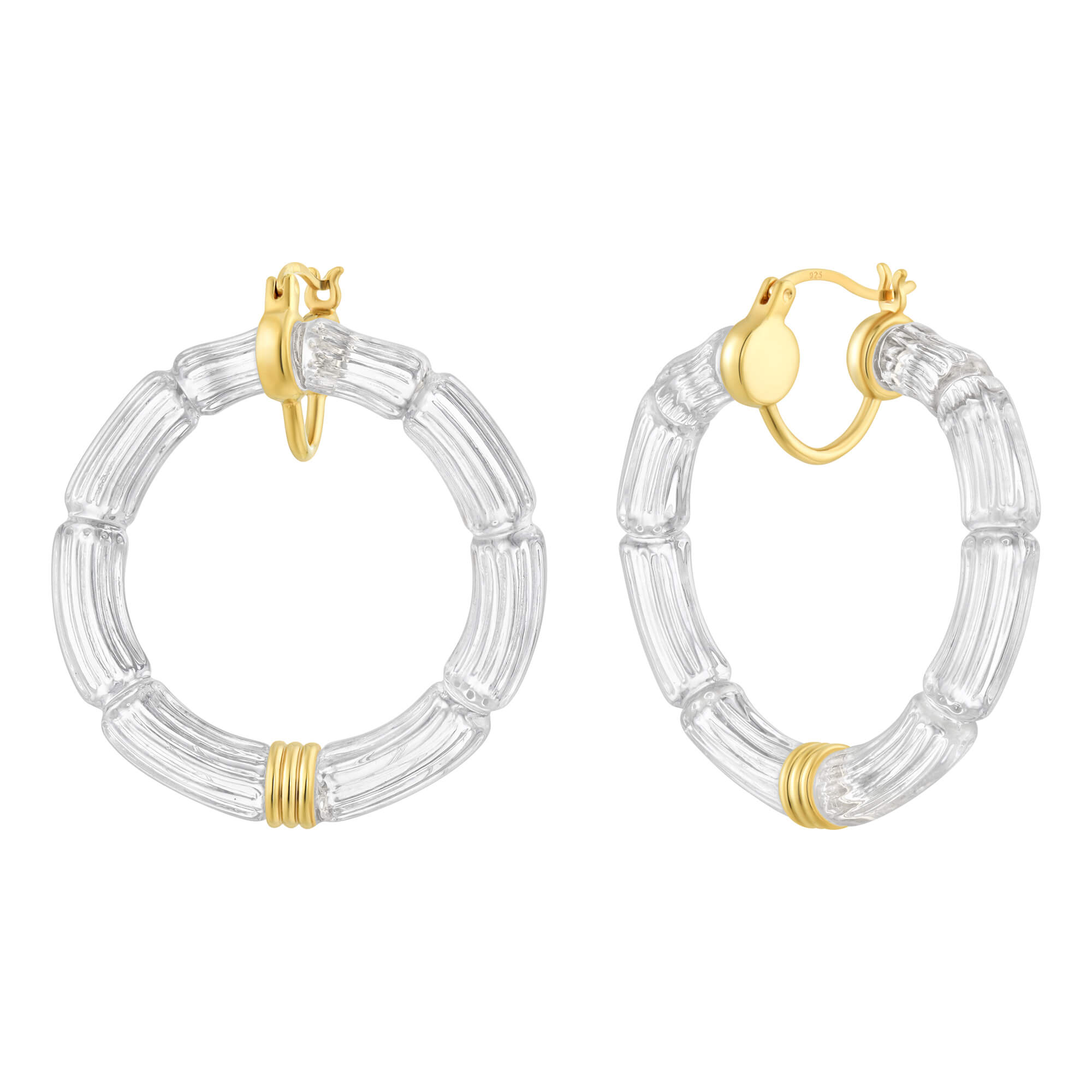 Round Clear Lucite Bamboo Hoops