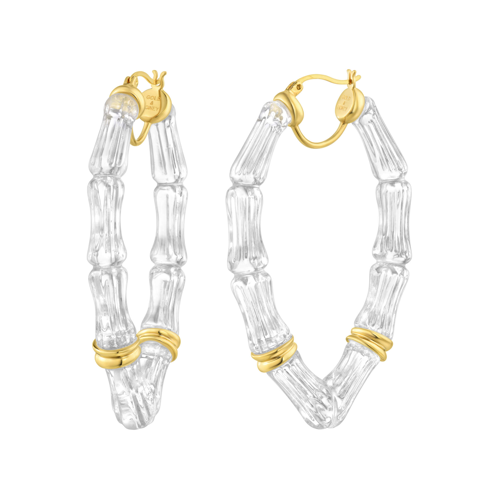 Marquise Pear Lucite Bamboo Hoops