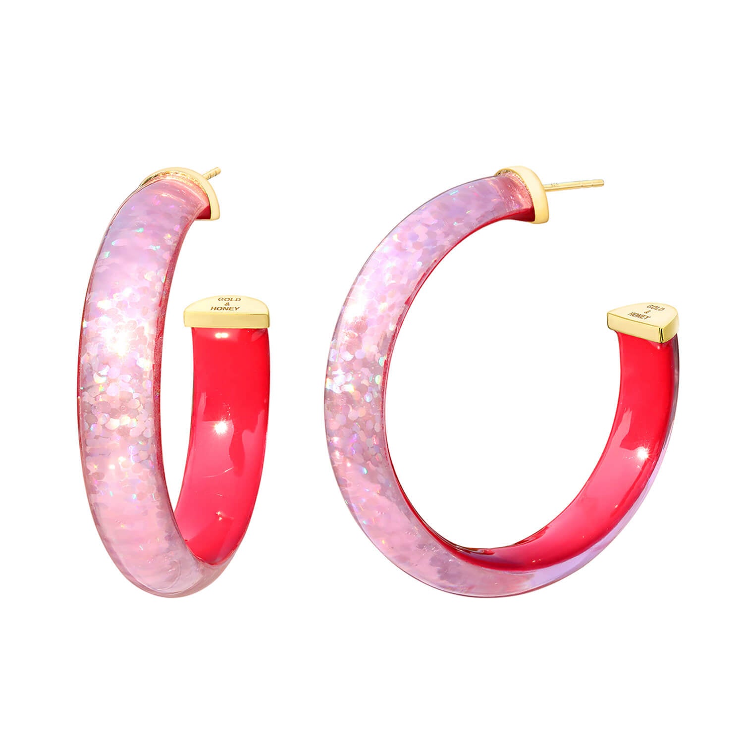 Disco Lucite Hoops in Pink