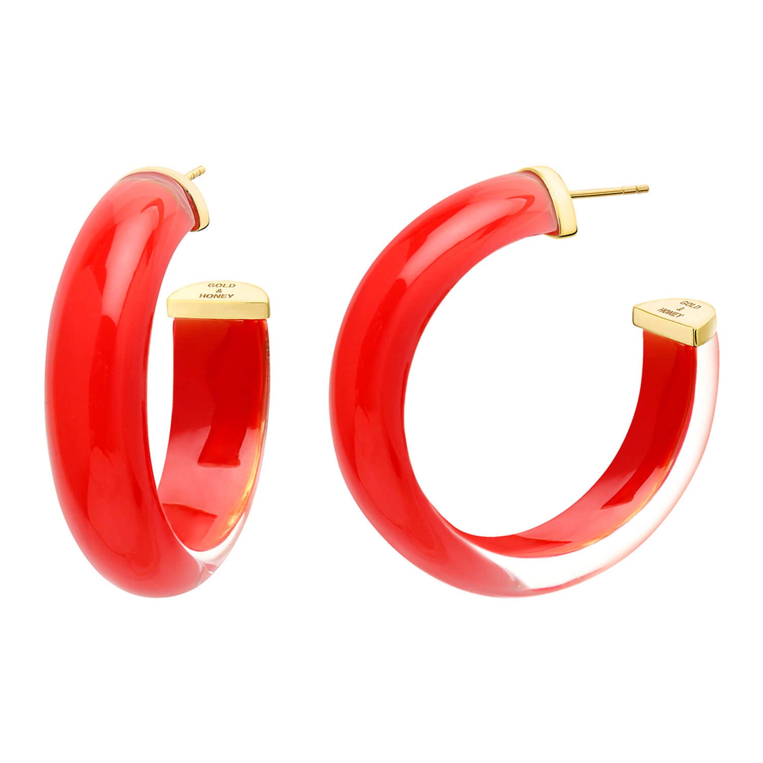 Medium Illusion Lucite Hoops in FIESTA