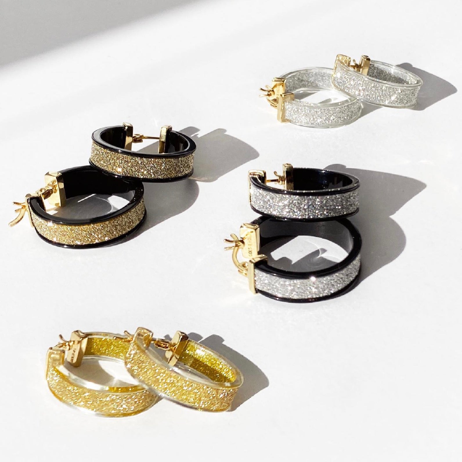 GLITTER HOOP EARRINGS