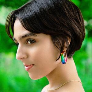 Medium Rainbow Lucite Earrings