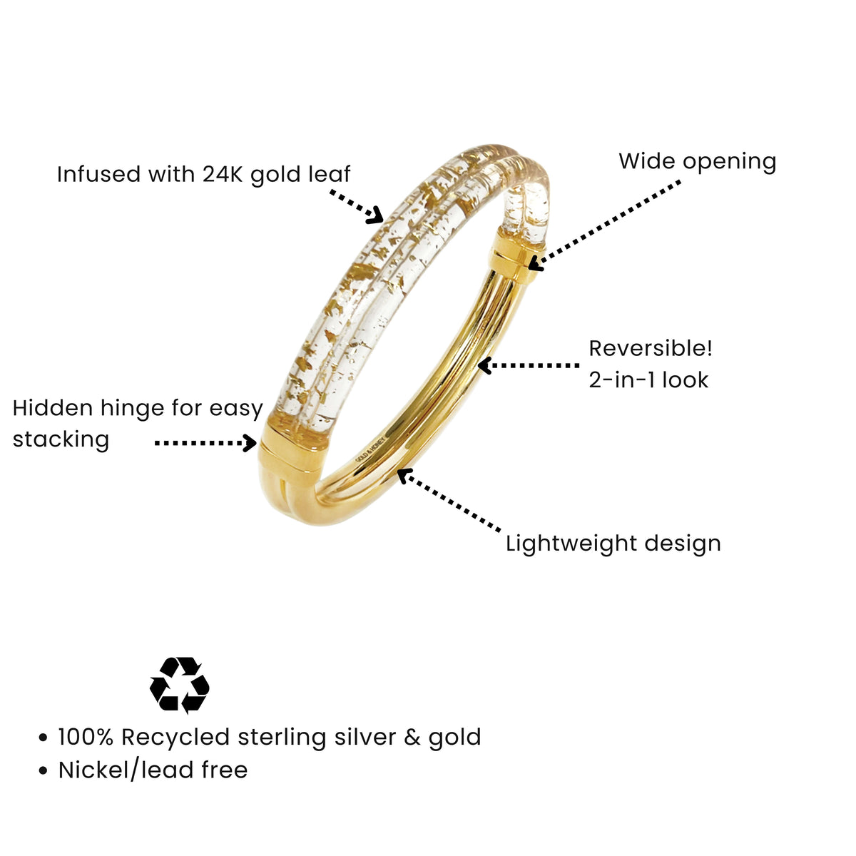 Ridge Lucite Hinge Bangle