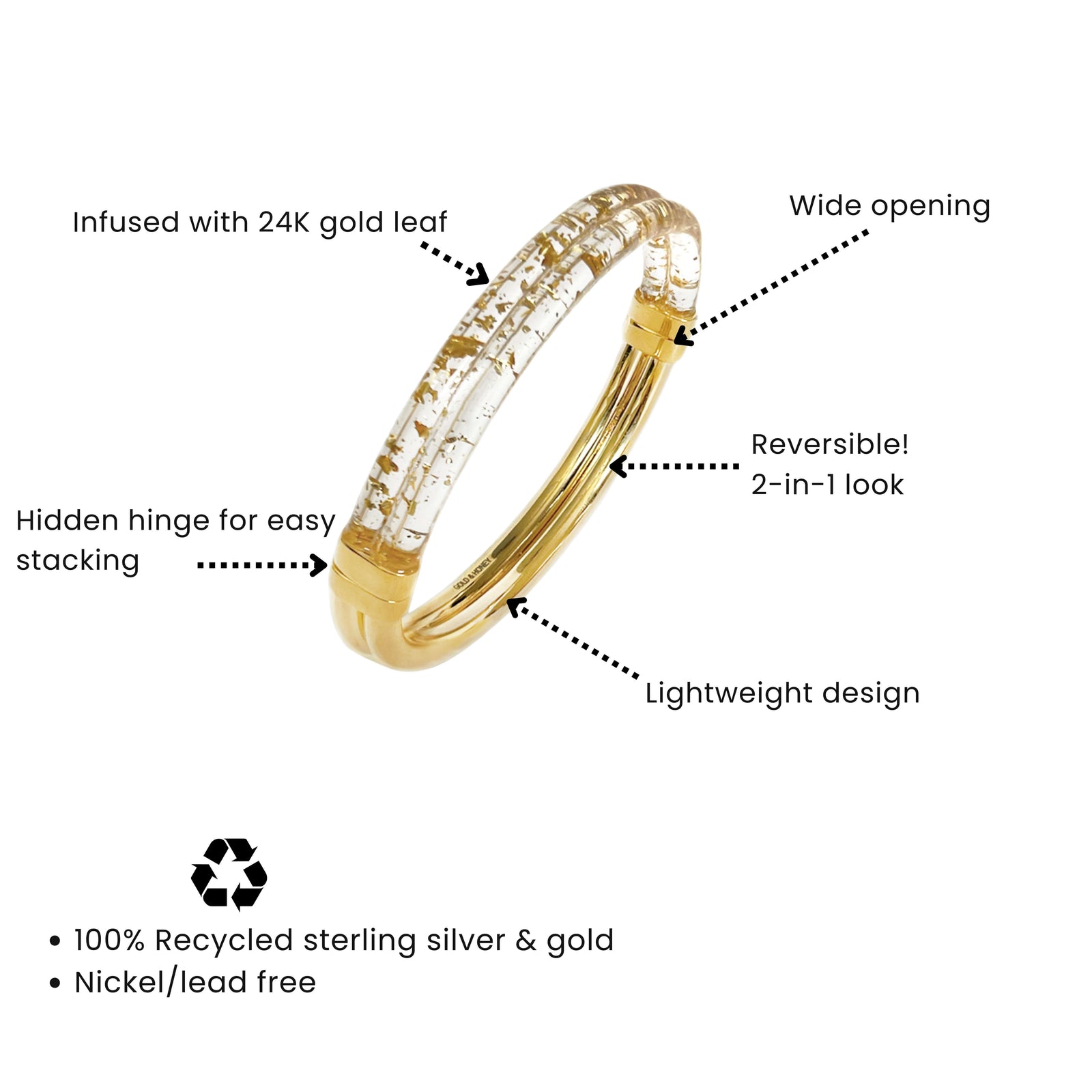 Ridge Lucite Hinge Bangle