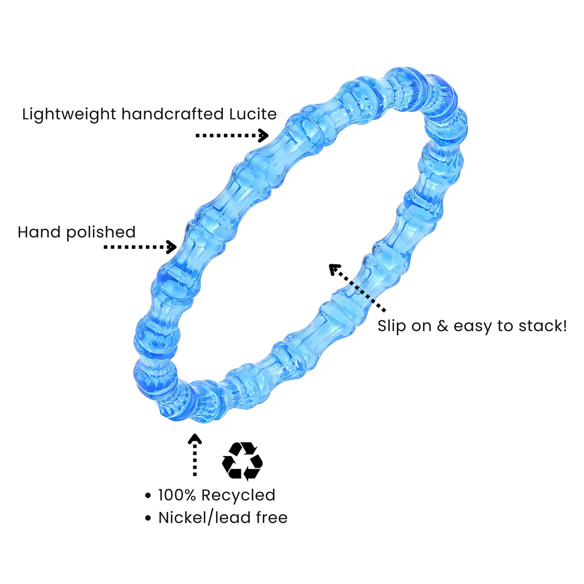 Bamboo Lucite Slip On Bangle