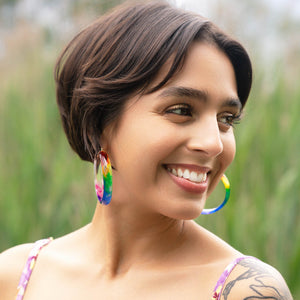 Large Rainbow Lucite Earrings