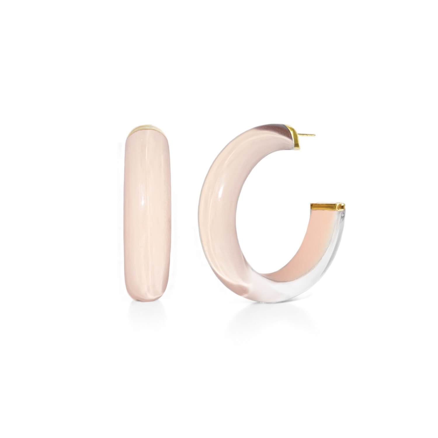 ballerina slipper illusion hoop earrings with glitter