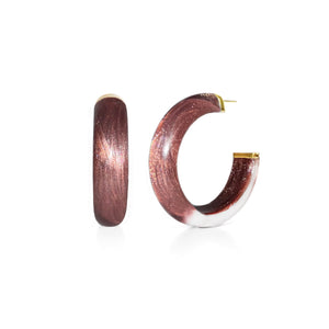 Small Illusion Lucite Hoop Earrings in Neutrals