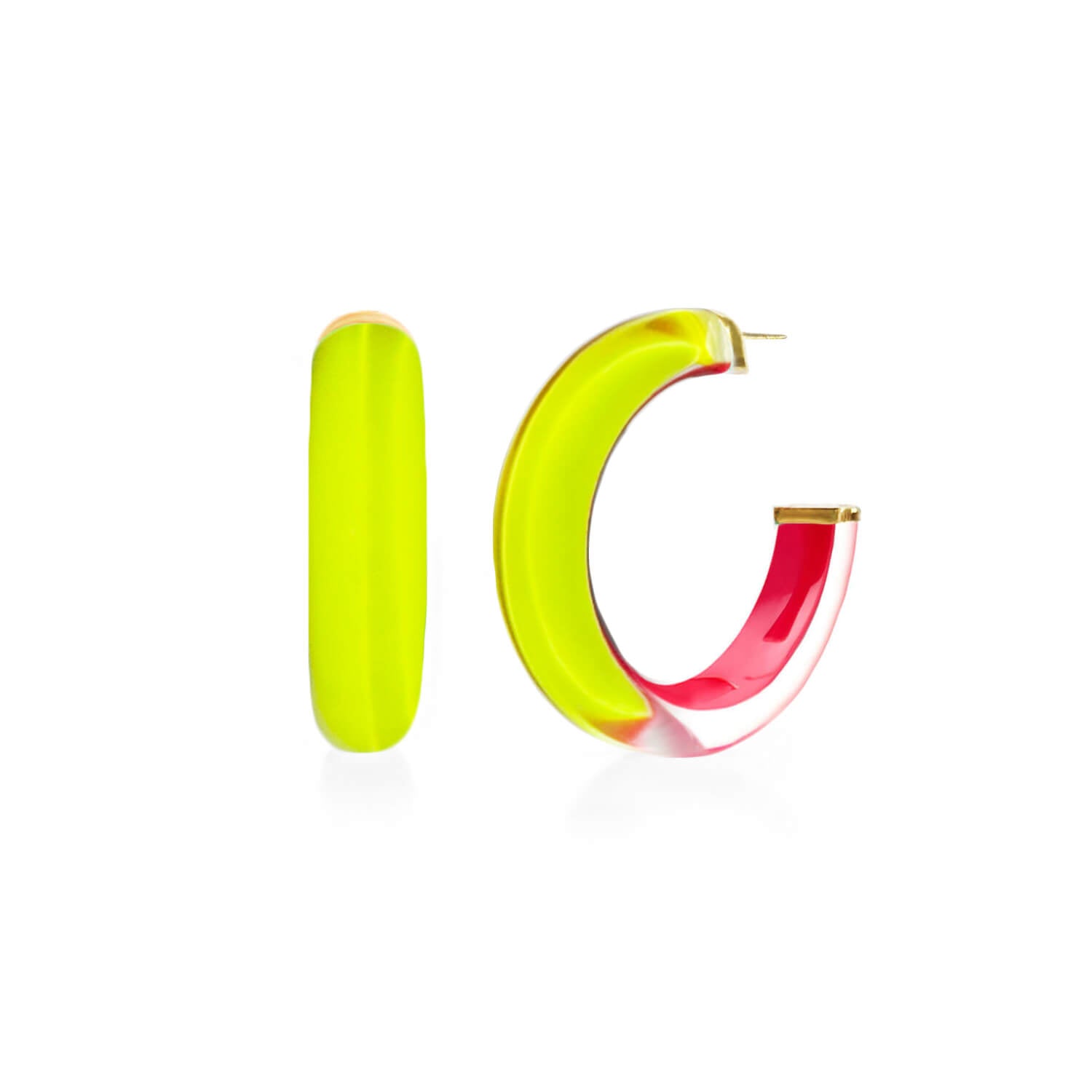 Small Illusion Inside Out Lucite Hoop Earrings