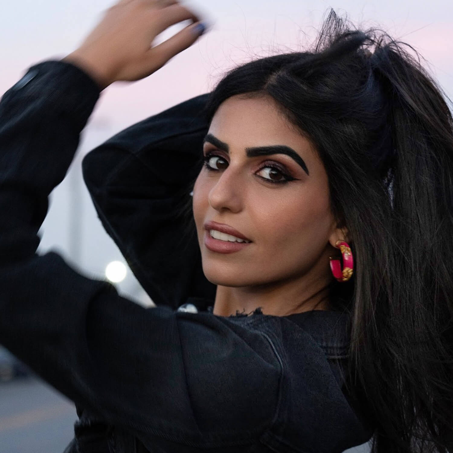 Fiji ocean blue 24K gold lead hoop earrings