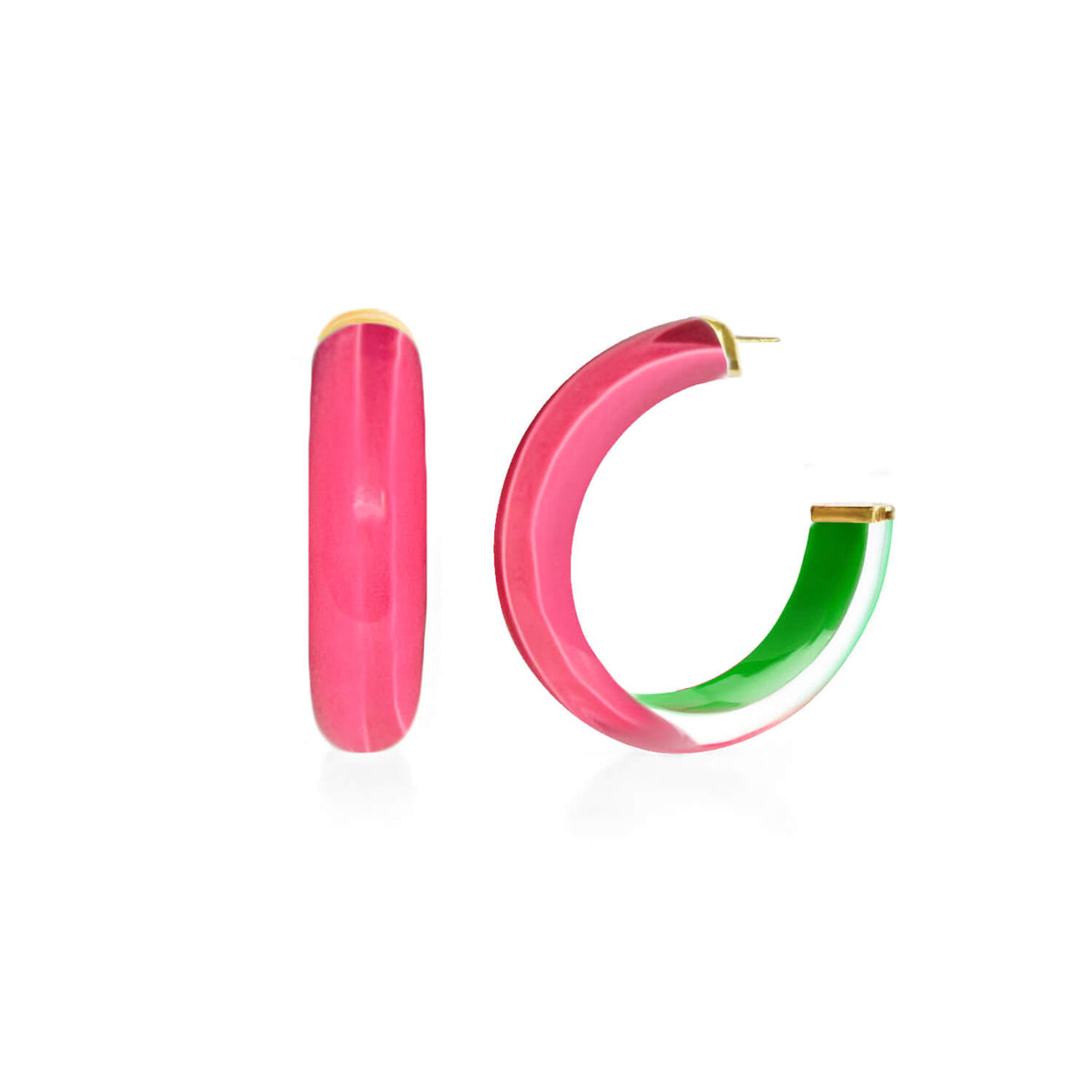 Small Illusion Inside Out Lucite Hoop Earrings