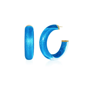 Small Illusion Lucite Hoop Earrings