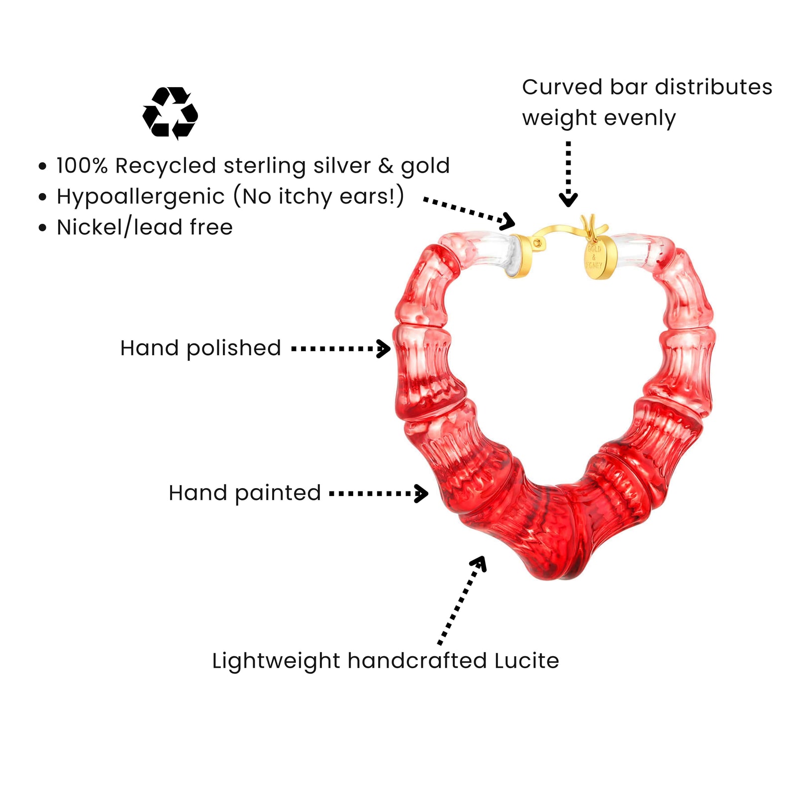 Heart Bamboo Hoop Earrings