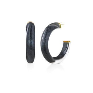 black onyx illusion hoops with glitter