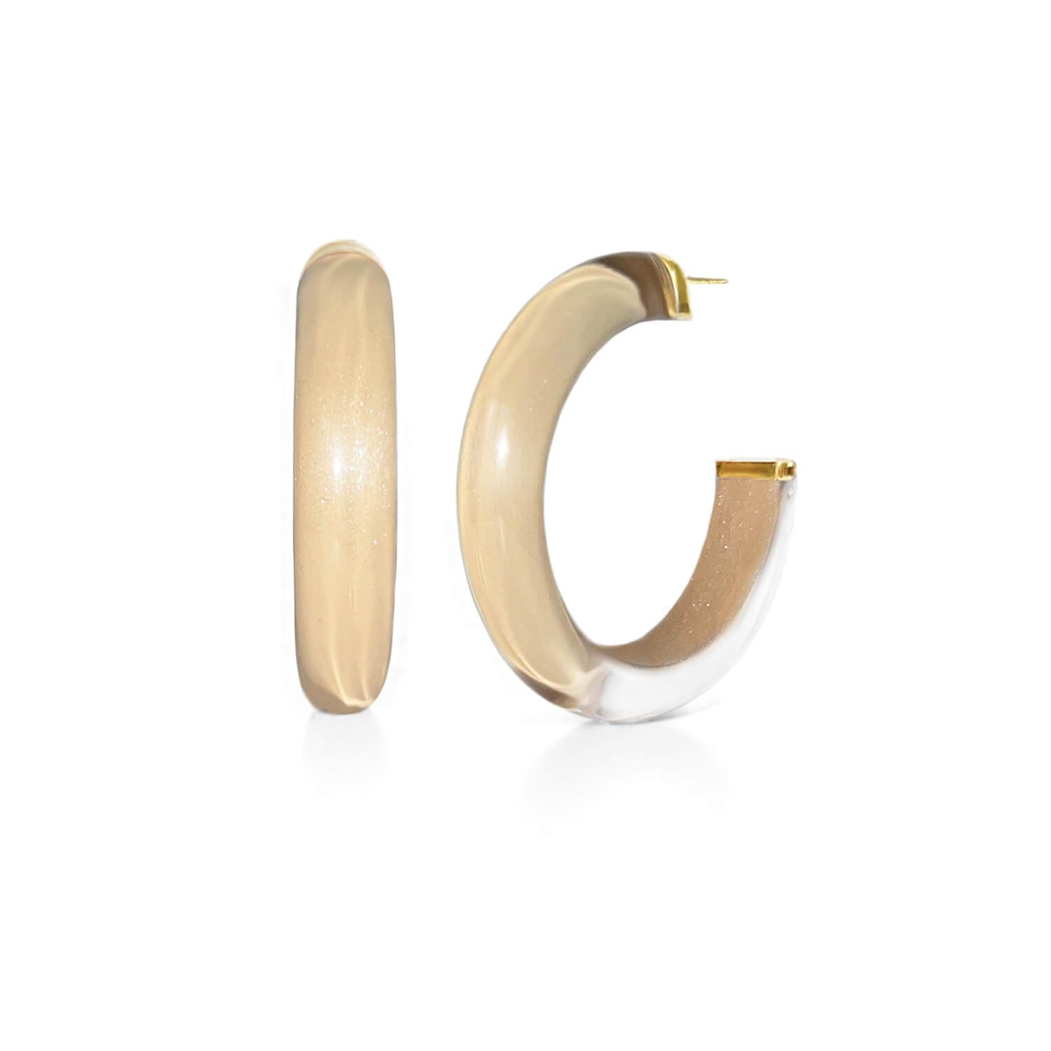 caramel illusion hoops with glitter