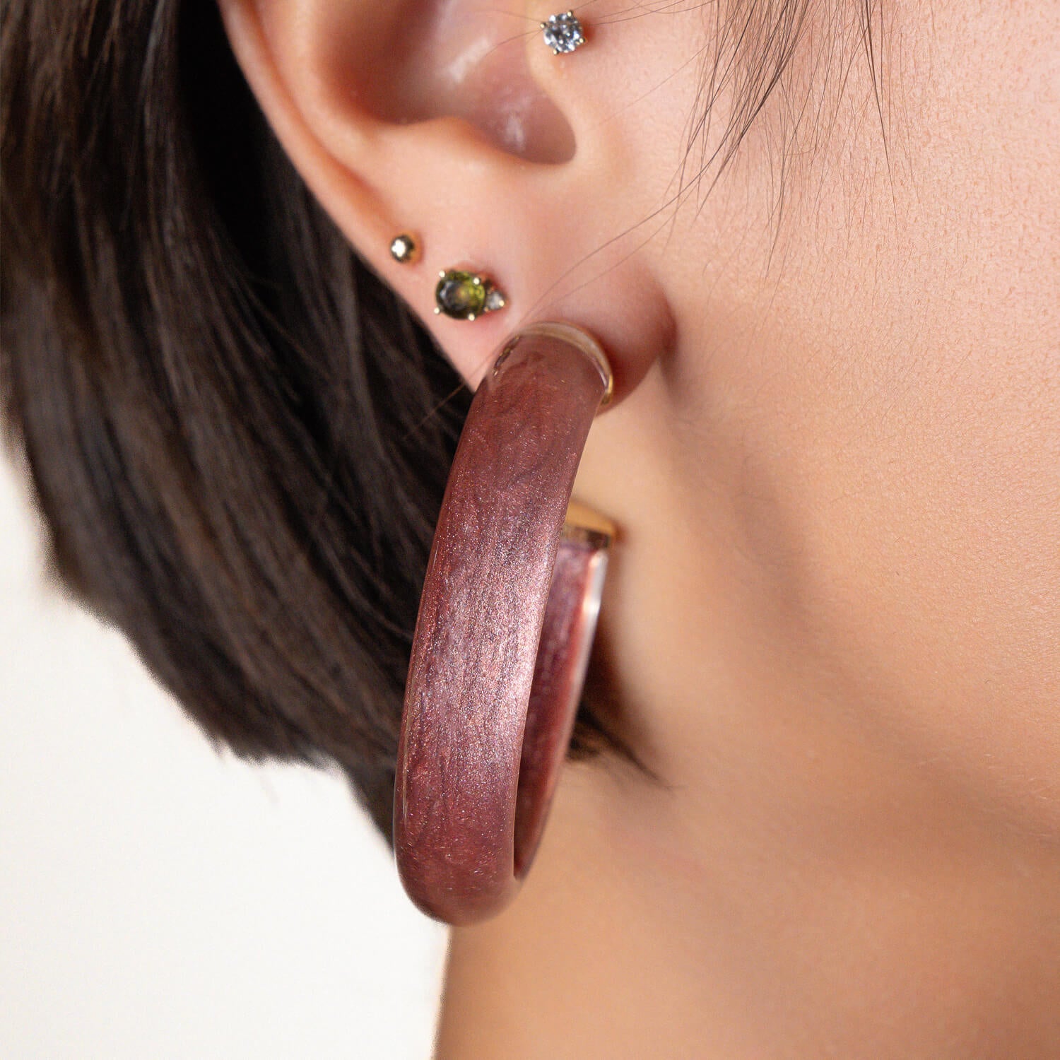 coco brown illusion hoops with glitter