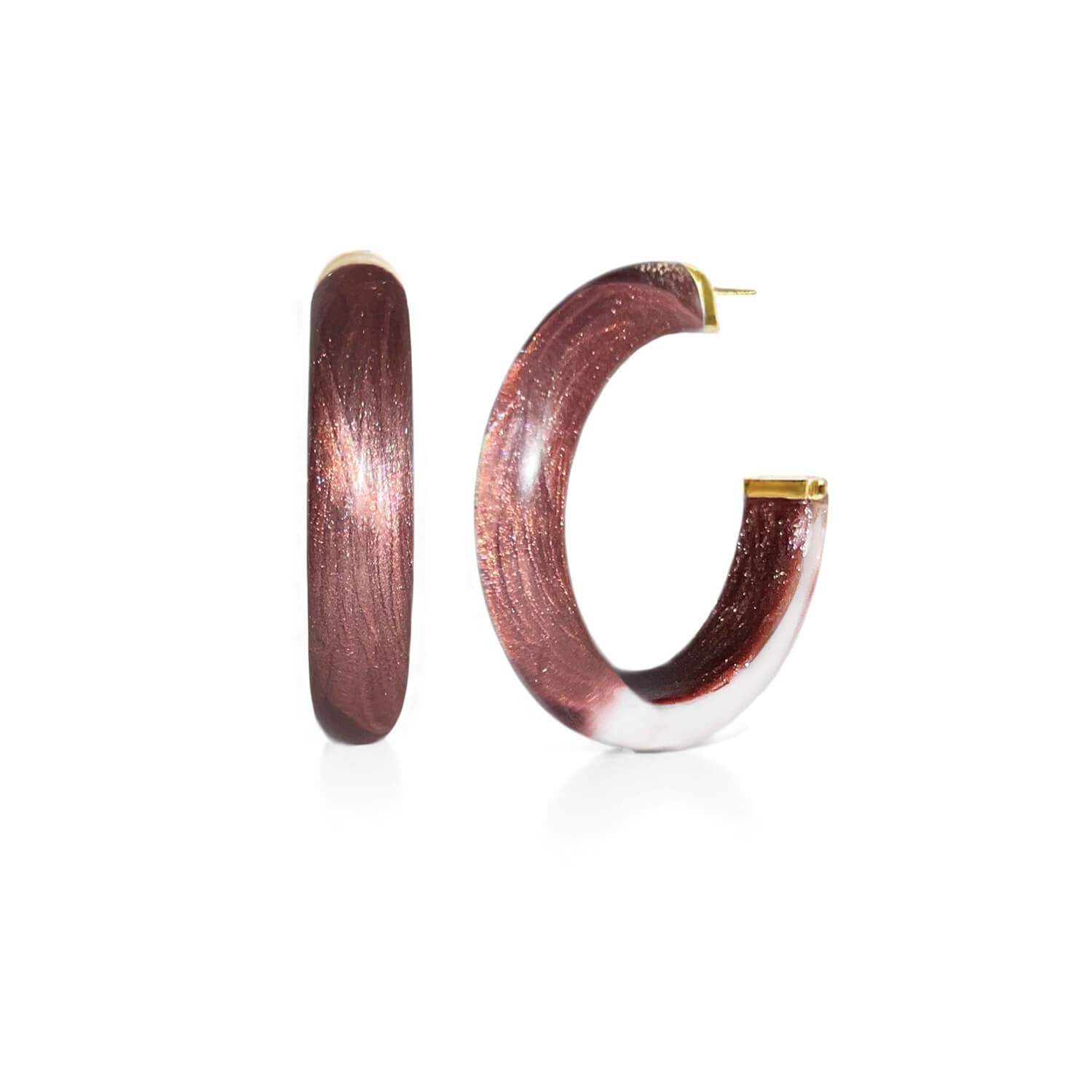 coco brown illusion hoops with glitter