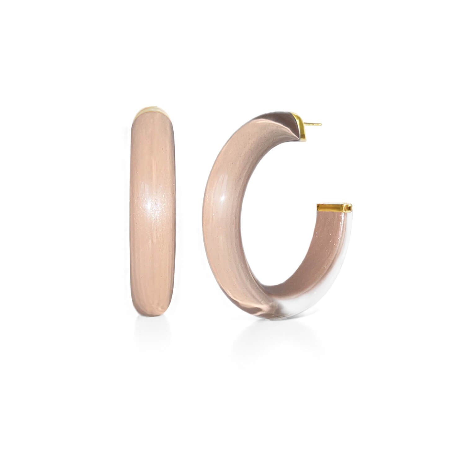 dusty rose illusion hoops with glitter