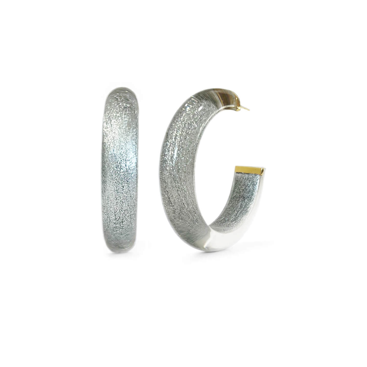 silver glitter pixie illusion hoops with glitter